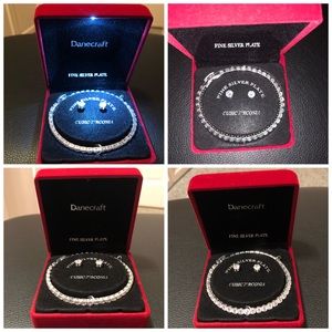 earrings/bracelet set  (Fine silver plate)